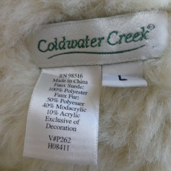 COLDWATER CREEK SZ L FAUX FUR SUEDE  JACKET - Picture 6 of 6